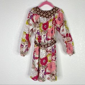 Maisonnette Floral Long Sleeve Tie Back Dress